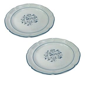 Vintage Covington Edition Stoneware Avondale Blue Dinner Plates Retired Set Of 2